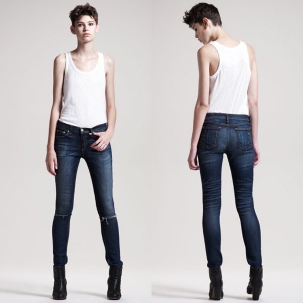 Rag & Bone Skinny Jeans in Hampstead with Holes Wash Size 26 EUC